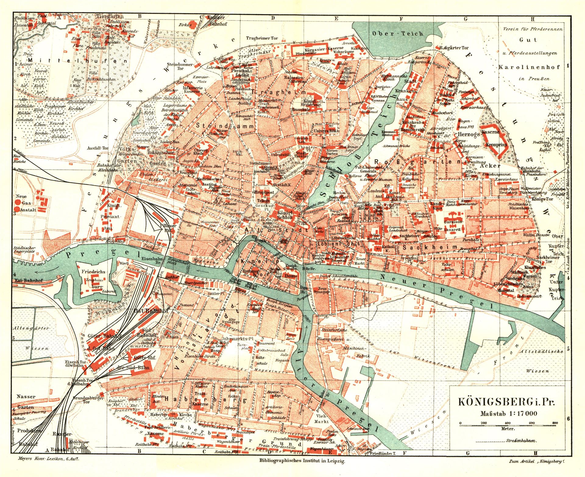 Stadtplan Königsberg (Preußen) von 1905