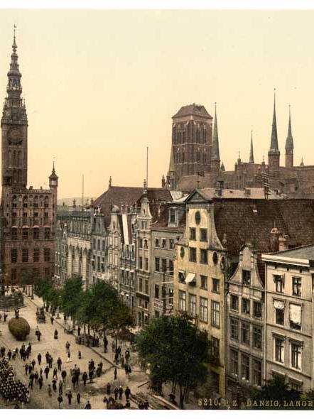 DANZIG - Langer Markt und Rechtsstädtisches Rathaus (aufgenommen/veröffentlicht zwischen 1890 - 1900)