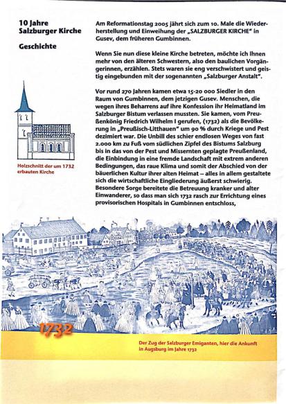 Prospektseite 2 "10 Jahre Salzburger Kirche"